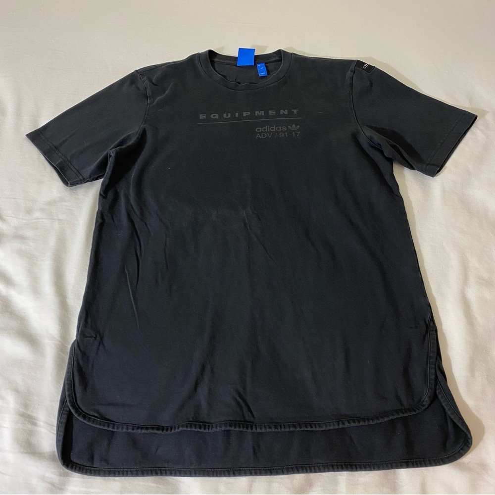 Adidas Equipment Logo Tee Black Size 105 US Large Round Hem